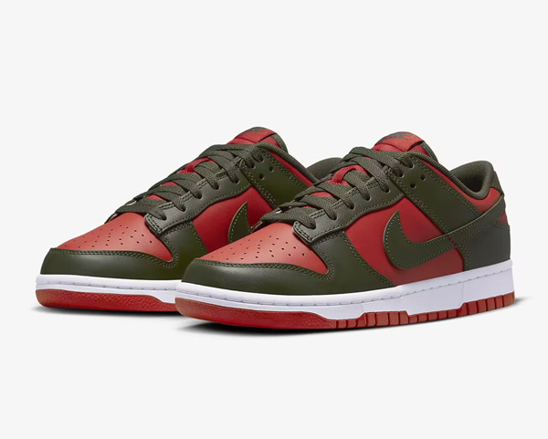 Men's Dunk Low Pink Red/Olive Shoes 0451